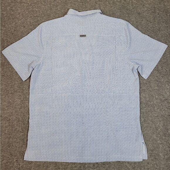 Panhandle Men's Size L Vented Button-Up Fishing Performance Shirt Blue White - Picture 2 of 16